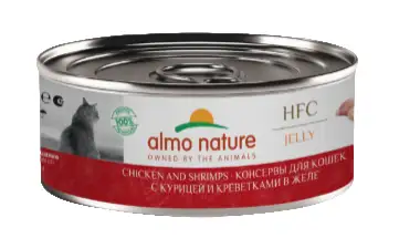 Almo Nature Консервы для кошек и котят с курицей и креветками в желе (HFC, Jelly, Chicken and Shrimps)