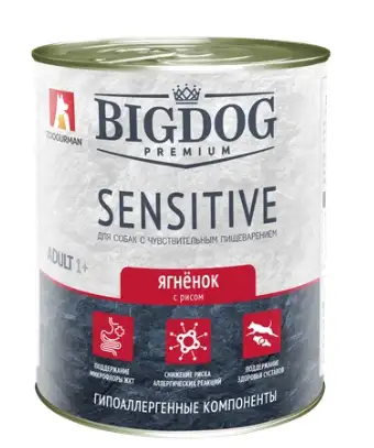 Купить Зоогурман консервы для собак "big dog premium sensitive" с чувствительным пищеварением с ягненком и рисом