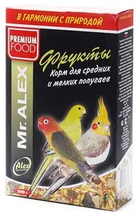 Купить mr.alex сухой корм для средних и мелких попугаев "Фрукты"