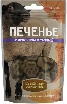 Купить Деревенские лакомства лакомство для собак печенье с ягненком и тыквой