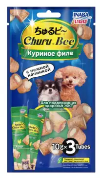 Inaba Churu лакомство для собак запеченные трубочки с куриным филе для здоровья ЖКТ