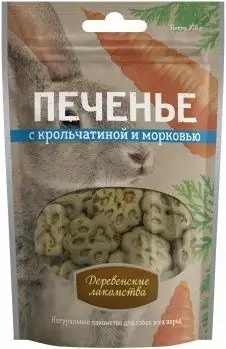 Купить Деревенские лакомства лакомство для собак печенье с крольчатиной и морковью
