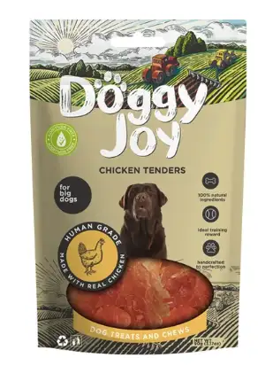 Купить doggy joy лакомство для собак крупных пород, нарезка куриного филе