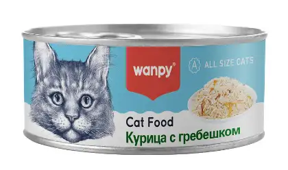 Купить wanpy cat Консервы для кошек "Курица с гребешком"