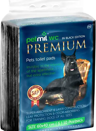 Купить petmil Пеленки впитывающие для собак и кошек с суперабсорбентом черные 