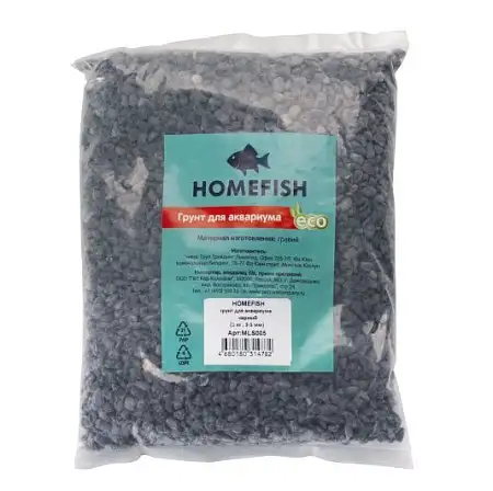 Купить homefish грунт для аквариума 3-5 мм черный