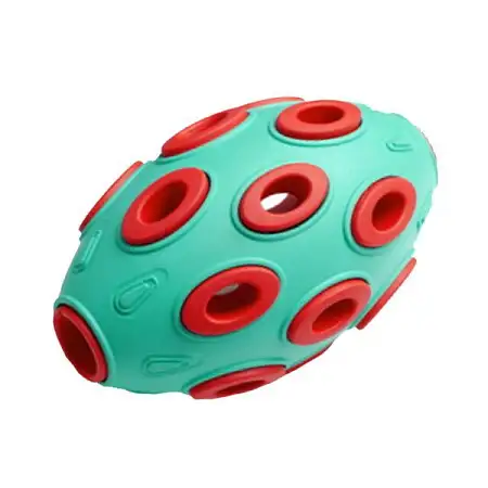 Купить homepet silver series игрушка для собак мяч регби бирюзово-красный каучук