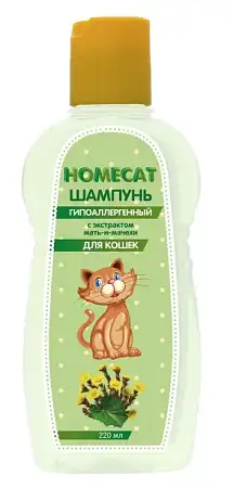 Купить homecat шампунь гипоаллергенный для кошек с экстрактом мать-и-мачехи