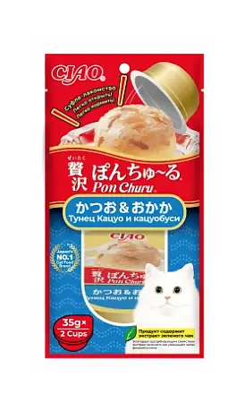 Купить inaba ciao pon churu Лакомство для кошек Суфле Кацуо и кацуобуси