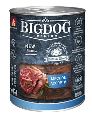 Зоогурман консервы для взрослых собак "Big dog Premium" с мясным ассорти