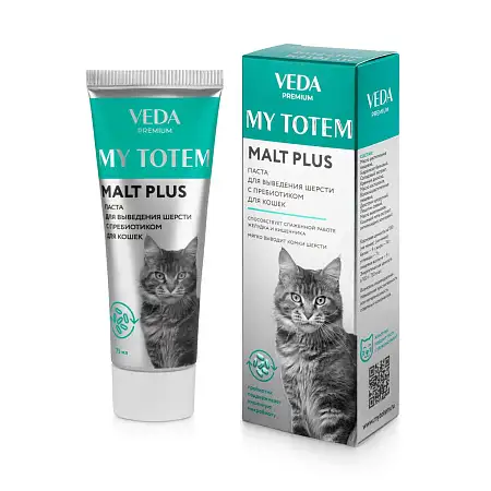 Купить ВЕДА my totem malt plus паста для выведения шерсти с пробиотиком для кошек