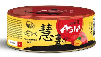 Prime Asia влажный корм для взрослых кошек тунец с манго в желе (банка)
