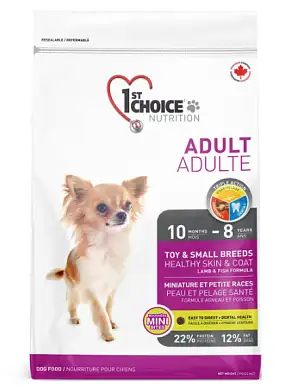 1st Choice Toy & Small Breeds сухой корм для взрослых собак декоративных и мелких пород с ягненком, рыбой и рисом