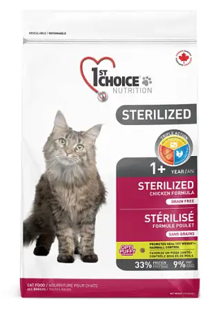 Купить 1st choice sterilized Сухой корм для кастрированных котов и стерилизованных кошек (с курицей и бататом)