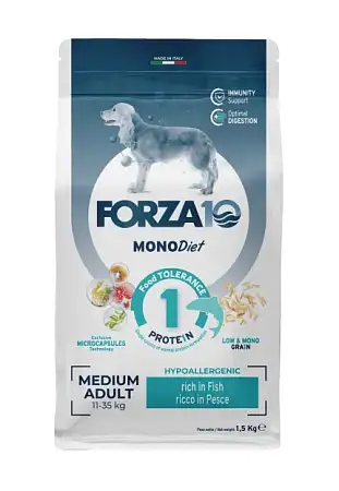 Купить forza10 monodiet adult medium pesce сухой корм для взрослых собак средних пород, с рыбой