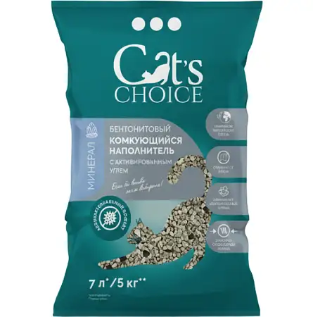Купить cat's choice Бентонитовый комкующийся наполнитель с активированным углем