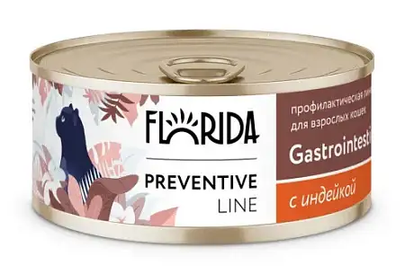 Купить florida preventive line gastrointestinal консервы для кошек при расстройствах пищеварения с индейкой.