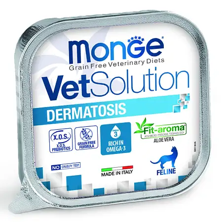 Купить monge vetsolution cat dermatosis Диетический корм Дерматозис для кошек при заболеваниях кожи (ламистер)