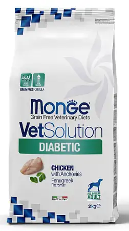 Купить monge vetsolution dog diabetic сухой корм для взрослых собак всех пород при сахарном диабете