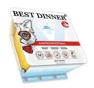 Best Dinner Vet Profi Gastrointestinal паштет для кошек с индейкой (ламистер)