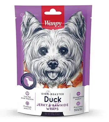 Wanpy Dog лакомство для собак кости из сыромятной кожи с утиным мясом