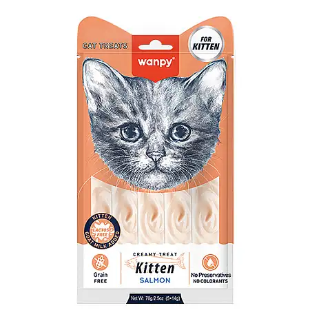 Купить wanpy cat Лакомство для котят «нежное пюре» из лосося