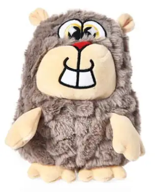 HOMEPET Premium игрушка для собак кролик антистресс с эффектом памяти, пищалкой и шуршалкой плюш серый