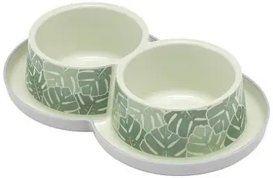 Moderna Trendy Eden миска двойная керамическая нескользящая с защитой от муравьев для собак и кошек, зеленая