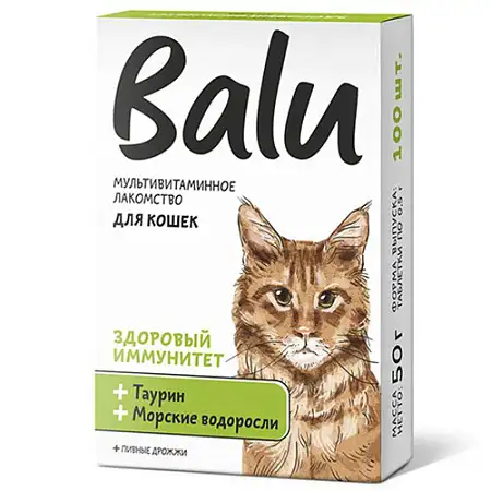 Купить balu Мультивитаминное лакомство для кошек "Здоровый иммунитет" (таурин и морские водоросли)