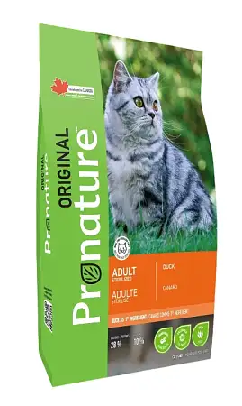 Купить pronature original hairball control Сухой корм для стерилизованных кошек с уткой 